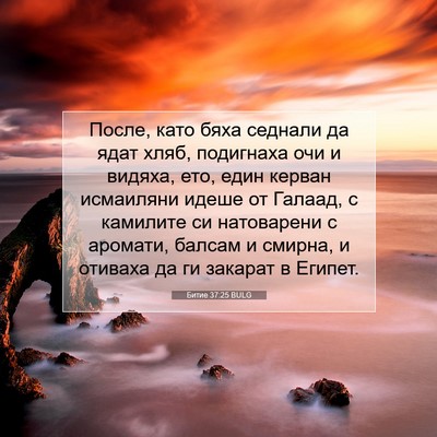 Picture 07 - Битие 37:25 BULG - После, като бяха седнали да - Bible Verse Picture