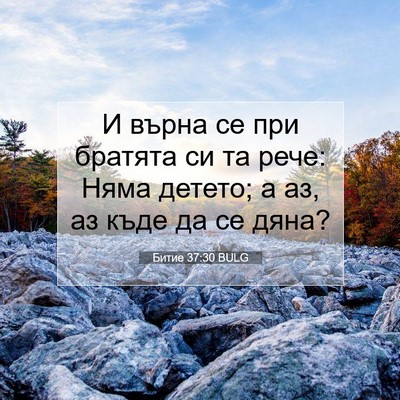 Picture 07 - Битие 37:30 BULG - И върна се при братята си - Bible Verse Picture