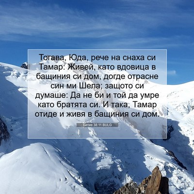 Picture 07 - Битие 38:11 BULG - Тогава, Юда, рече на снаха - Bible Verse Picture