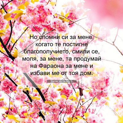 Picture 07 - Битие 40:14 BULG - Но спомни си за мене, - Bible Verse Picture
