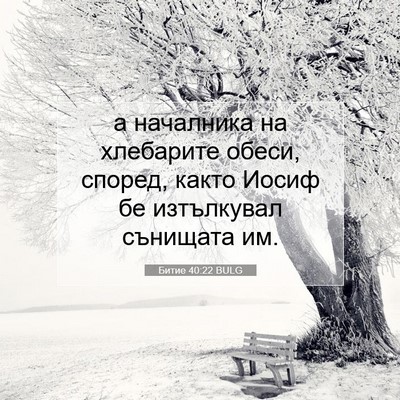 Picture 07 - Битие 40:22 BULG - а началника на хлебарите - Bible Verse Picture