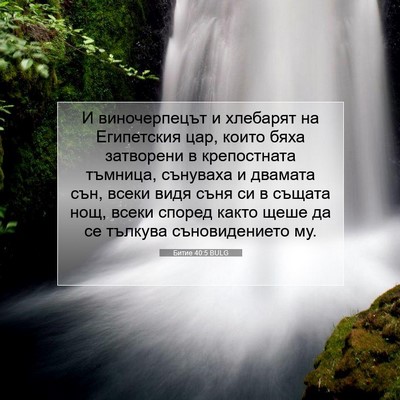 Picture 07 - Битие 40:5 BULG - И виночерпецът и хлебарят - Bible Verse Picture