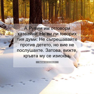 Picture 07 - Битие 42:22 BULG - А Рувим им отговори - Bible Verse Picture