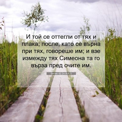 Picture 07 - Битие 42:24 BULG - И той се оттегли от тях и - Bible Verse Picture