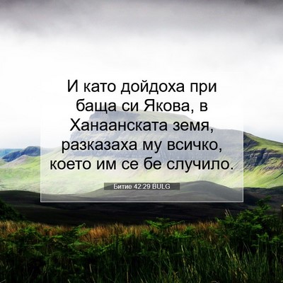 Picture 07 - Битие 42:29 BULG - И като дойдоха при баща си - Bible Verse Picture