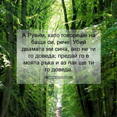Picture 07 - Битие 42:37 BULG - А Рувим, като говореше на - Bible Verse Picture