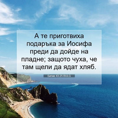 Picture 07 - Битие 43:25 BULG - А те приготвиха подаръка - Bible Verse Picture
