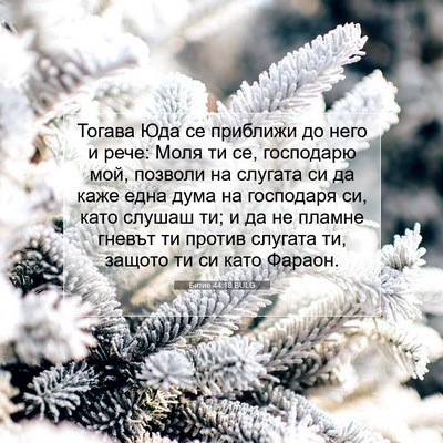 Picture 07 - Битие 44:18 BULG - Тогава Юда се приближи до - Bible Verse Picture