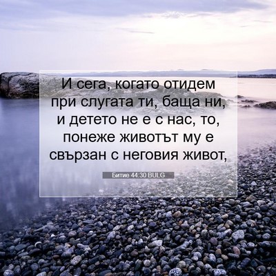 Picture 07 - Битие 44:30 BULG - И сега, когато отидем при - Bible Verse Picture