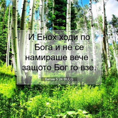 Picture 07 - Битие 5:24 BULG - И Енох ходи по Бога и не се - Bible Verse Picture