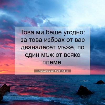 Picture 07 - Второзаконие 1:23 BULG - Това ми беше угодно: за - Bible Verse Picture
