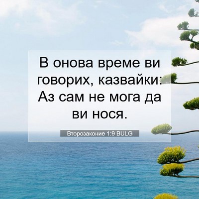 Picture 07 - Второзаконие 1:9 BULG - В онова време ви говорих, - Bible Verse Picture