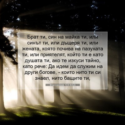 Picture 07 - Второзаконие 13:6 BULG - Брат ти, син на майка ти, - Bible Verse Picture