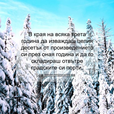 Picture 07 - Второзаконие 14:28 BULG - В края на всяка трета - Bible Verse Picture
