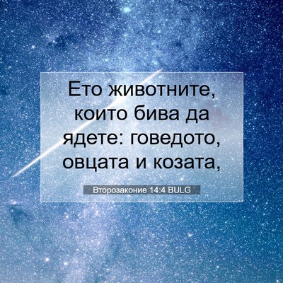 Picture 07 - Второзаконие 14:4 BULG - Ето животните, които бива - Bible Verse Picture