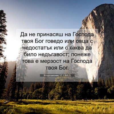 Picture 07 - Второзаконие 17:1 BULG - Да не принасяш на Господа - Bible Verse Picture