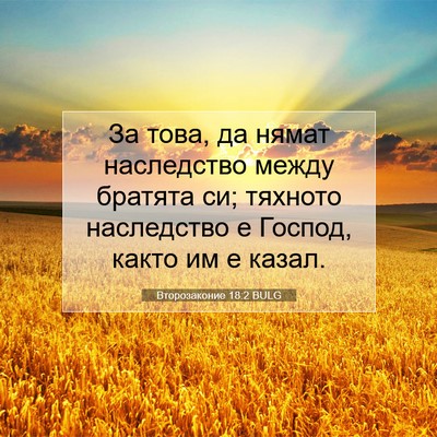 Picture 07 - Второзаконие 18:2 BULG - За това, да нямат - Bible Verse Picture