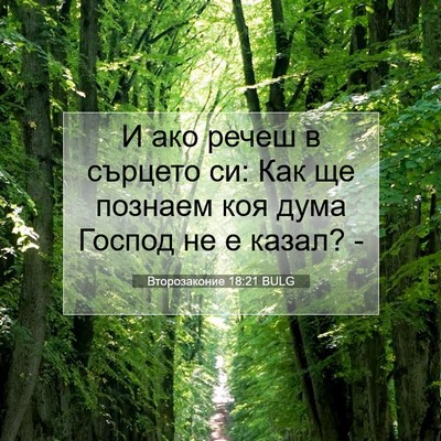 Picture 07 - Второзаконие 18:21 BULG - И ако речеш в сърцето си: - Bible Verse Picture