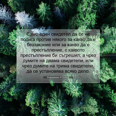 Picture 07 - Второзаконие 19:15 BULG - Само един свидетел да се не - Bible Verse Picture