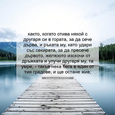 Picture 07 - Второзаконие 19:5 BULG - както, когато отива някой с - Bible Verse Picture