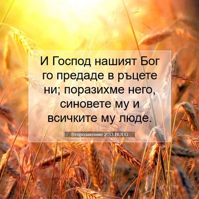 Picture 07 - Второзаконие 2:33 BULG - И Господ нашият Бог го - Bible Verse Picture