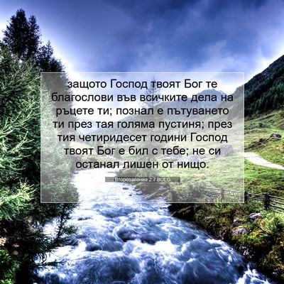 Picture 07 - Второзаконие 2:7 BULG - защото Господ твоят Бог те - Bible Verse Picture