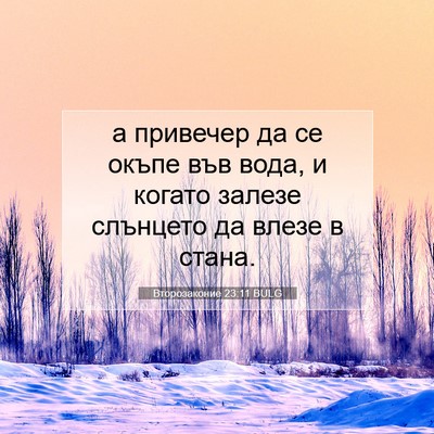 Picture 07 - Второзаконие 23:11 BULG - а привечер да се окъпе във - Bible Verse Picture