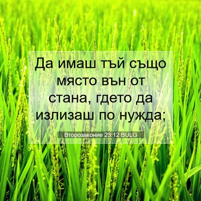 Picture 07 - Второзаконие 23:12 BULG - Да имаш тъй също място вън - Bible Verse Picture