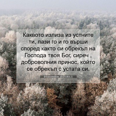 Picture 07 - Второзаконие 23:23 BULG - Каквото излиза из устните - Bible Verse Picture