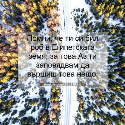 Picture 07 - Второзаконие 24:22 BULG - Помни, че ти си бил роб в - Bible Verse Picture