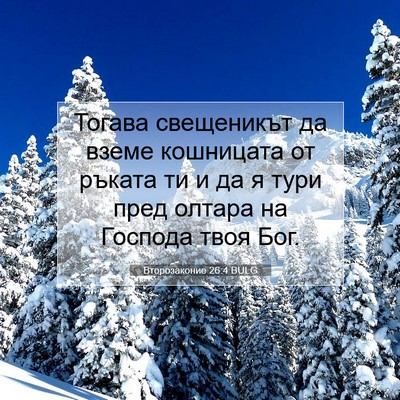 Picture 07 - Второзаконие 26:4 BULG - Тогава свещеникът да вземе - Bible Verse Picture