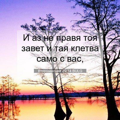 Picture 07 - Второзаконие 29:14 BULG - И аз не правя тоя завет и - Bible Verse Picture
