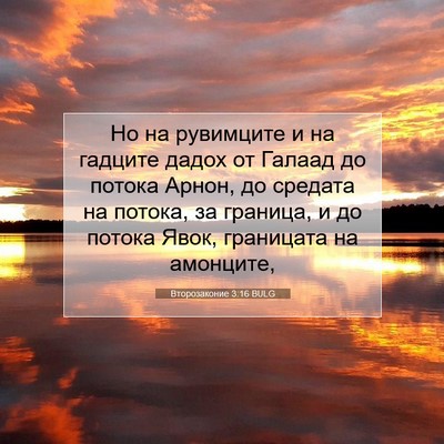 Picture 07 - Второзаконие 3:16 BULG - Но на рувимците и на - Bible Verse Picture