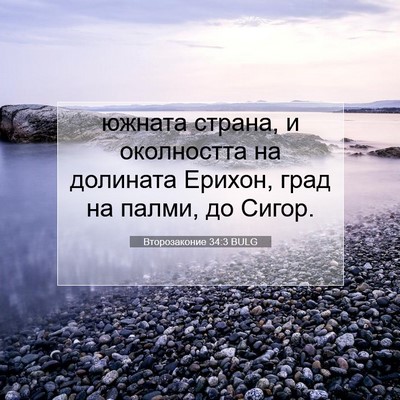 Picture 07 - Второзаконие 34:3 BULG - южната страна, и - Bible Verse Picture