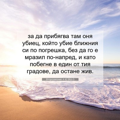Picture 07 - Второзаконие 4:42 BULG - за да прибягва там оня - Bible Verse Picture
