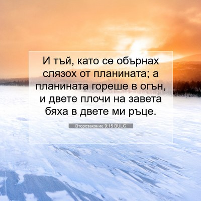 Picture 07 - Второзаконие 9:15 BULG - И тъй, като се обърнах - Bible Verse Picture