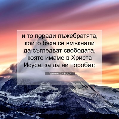 Picture 07 - Галатяни 2:4 BULG - и то поради лъжебратята, - Bible Verse Picture
