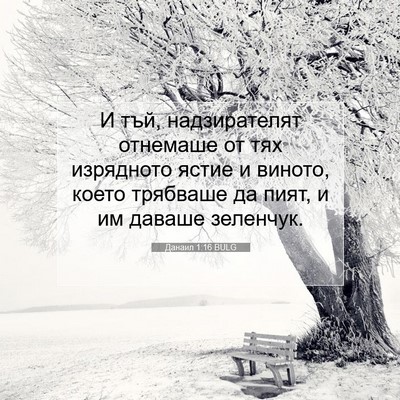 Picture 07 - Данаил 1:16 BULG - И тъй, надзирателят - Bible Verse Picture