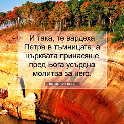 Picture 07 - Деяния 12:5 BULG - И така, те вардеха Петра в - Bible Verse Picture