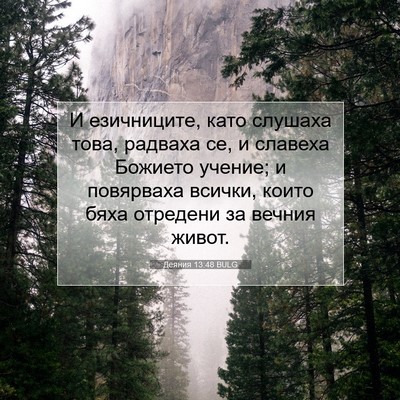 Picture 07 - Деяния 13:48 BULG - И езичниците, като слушаха - Bible Verse Picture