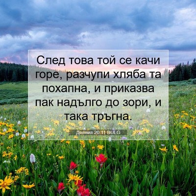 Picture 07 - Деяния 20:11 BULG - След това той се качи горе, - Bible Verse Picture
