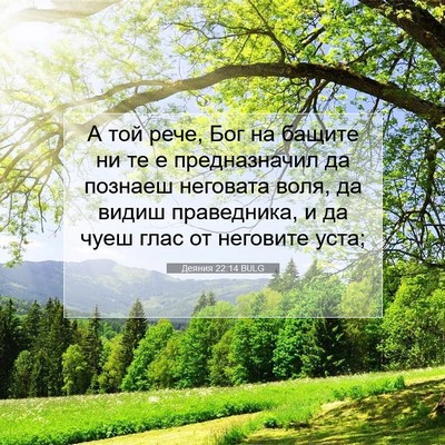 Picture 07 - Деяния 22:14 BULG - А той рече, Бог на бащите ни - Bible Verse Picture