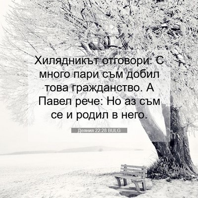 Picture 07 - Деяния 22:28 BULG - Хилядникът отговори: С - Bible Verse Picture
