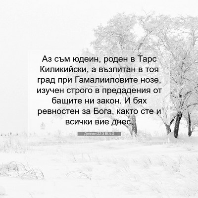 Picture 07 - Деяния 22:3 BULG - Аз съм юдеин, роден в Тарс - Bible Verse Picture