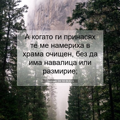 Picture 07 - Деяния 24:18 BULG - А когато ги принасях те ме - Bible Verse Picture