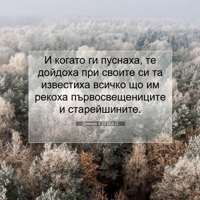 Picture 07 - Деяния 4:23 BULG - И когато ги пуснаха, те - Bible Verse Picture