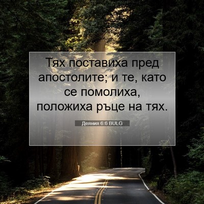 Picture 07 - Деяния 6:6 BULG - Тях поставиха пред - Bible Verse Picture