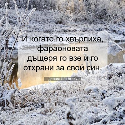 Picture 07 - Деяния 7:21 BULG - И когато го хвърлиха, - Bible Verse Picture