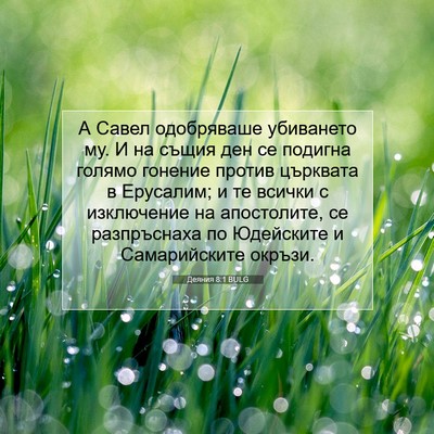 Picture 07 - Деяния 8:1 BULG - А Савел одобряваше - Bible Verse Picture