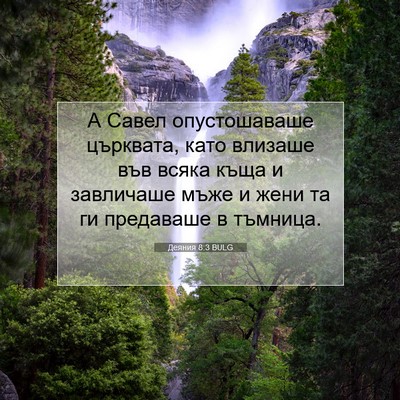 Picture 07 - Деяния 8:3 BULG - А Савел опустошаваше - Bible Verse Picture